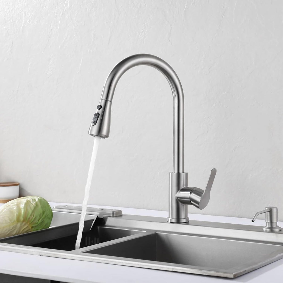 One Handle Pull Down Kitchen Faucet with PowerBoost in Spot Resist Stainless