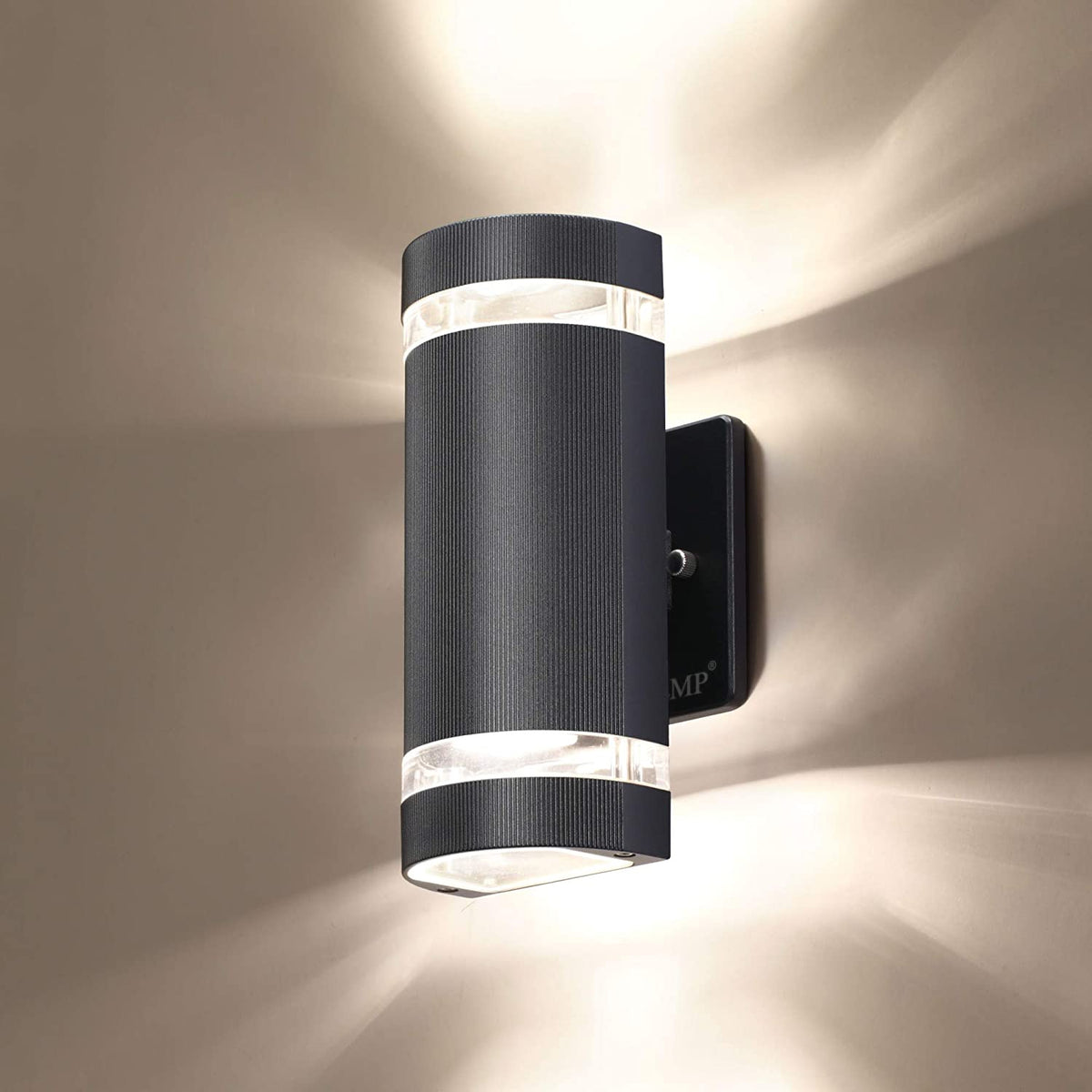 Up and Down Outdoor Wall Light, Aluminum, Waterproof, 3000K 5W with ETL, Semi Cylinder, 2PCS