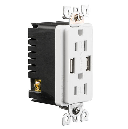 USB Charger 3.6A / Tamper Resistant Receptacle 15A(Wall plate include)