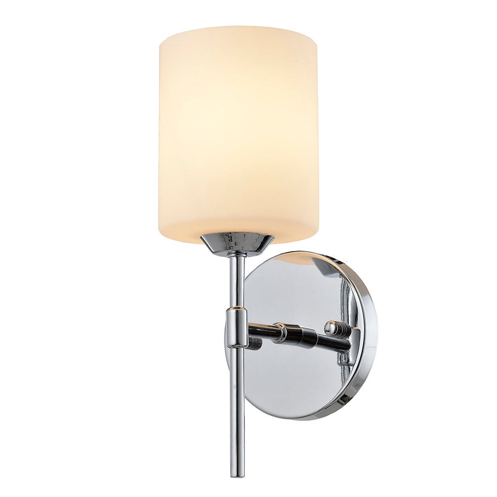 1 Light Nickel Wall Sconce Frosted Glass