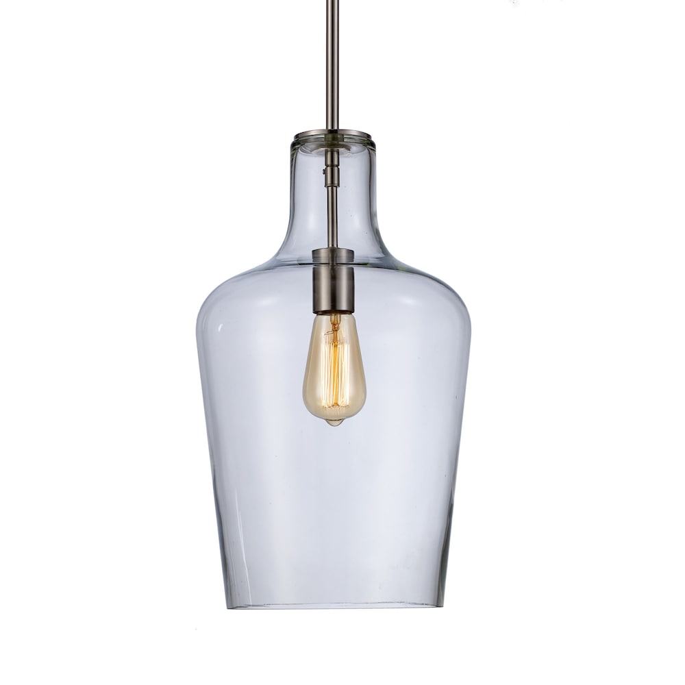 1 Light Vintage Hanging Pendant Light Fixture with Glass Shade