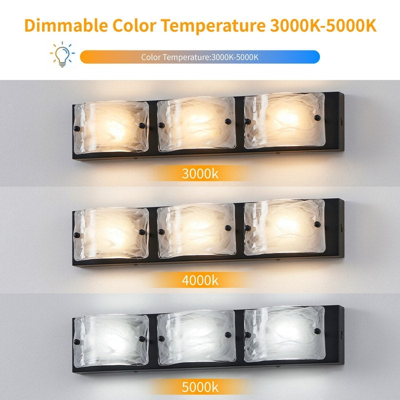 3 Lights Contemporary LED Bathroom Vanity Light, 3 CCT