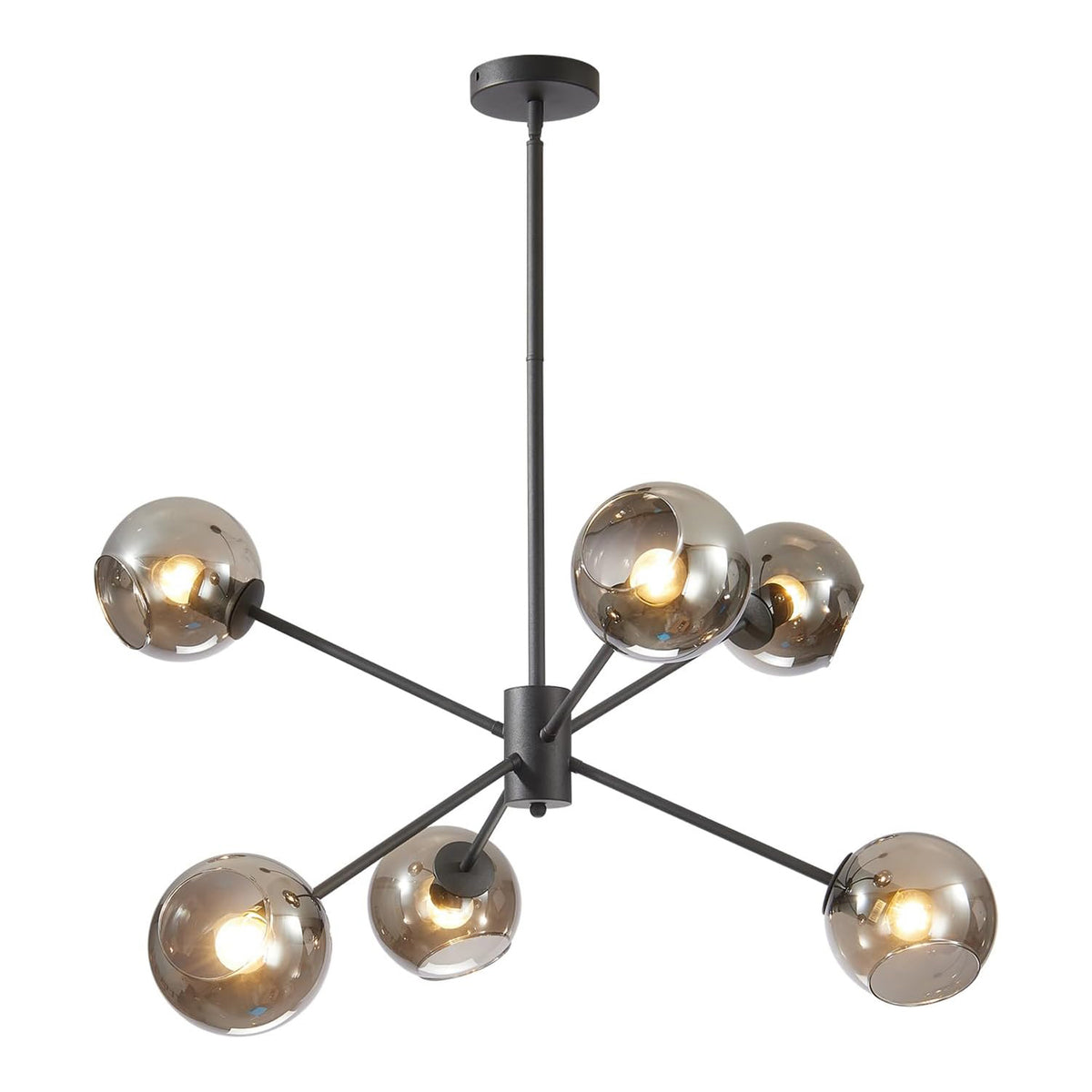 6 Lights Modern Glass Globe Sputnik Chandelier