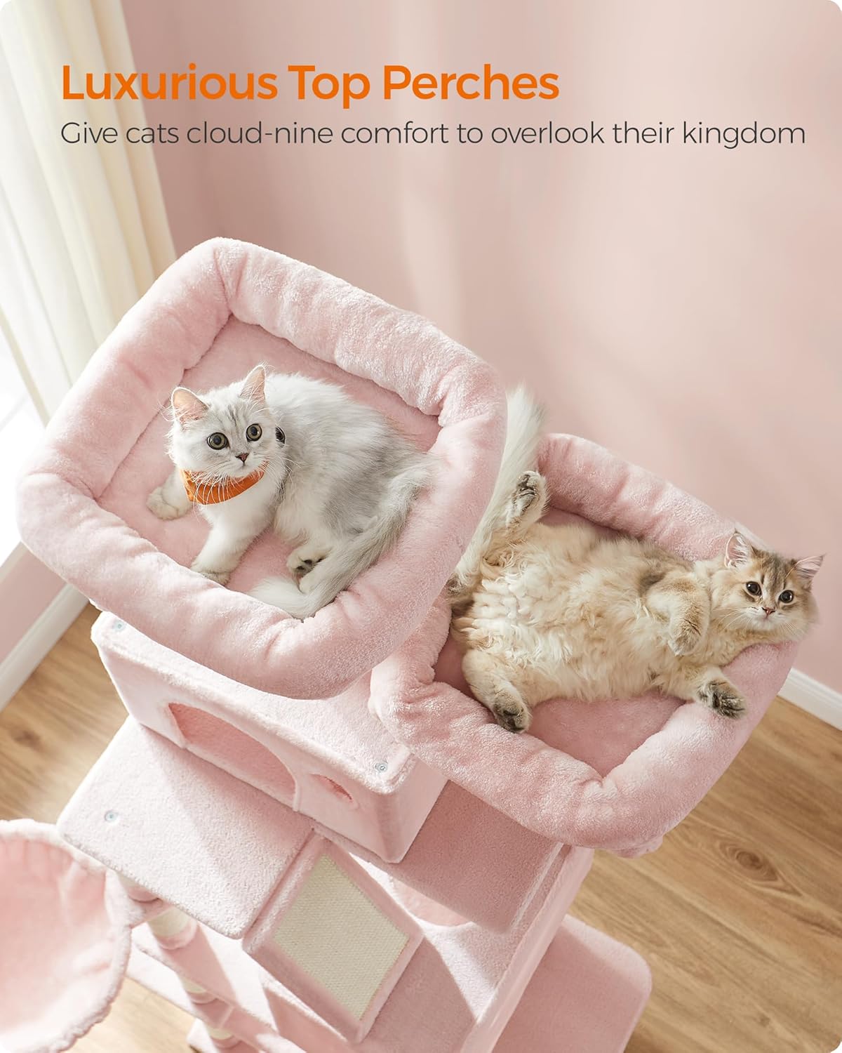 81 Inches Cat Tree Tower, Pink