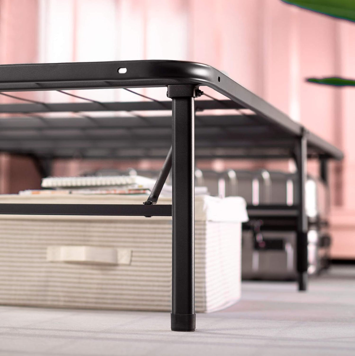 Twin Bed Frame with Underbed Storage Space