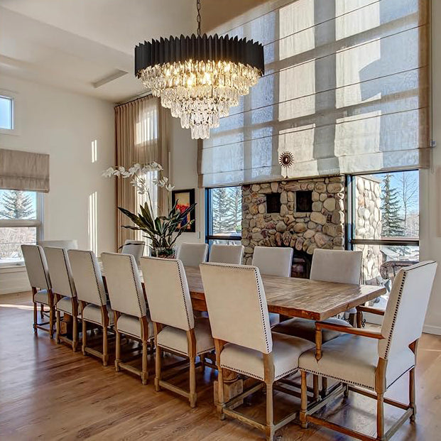 Black Crystal Chandelier 5-Tier Chandelier