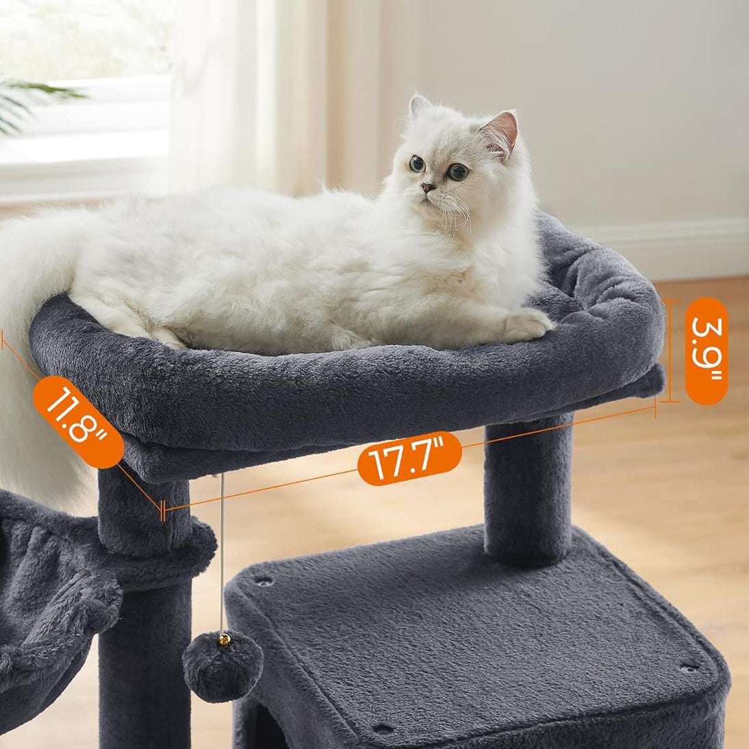 36 Inches Cat Tree Tower, Dark Grey