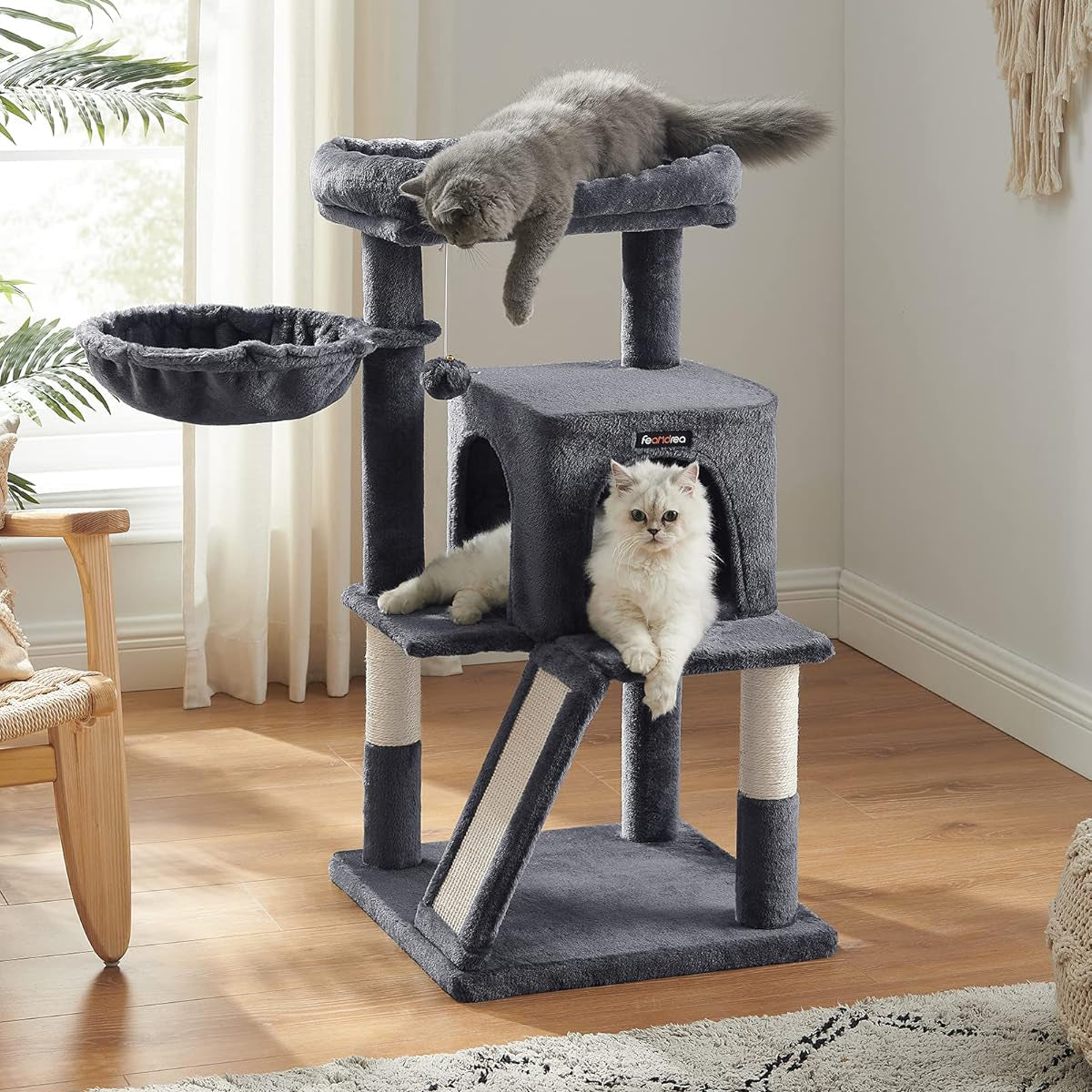 36 Inches Cat Tree Tower, Dark Grey