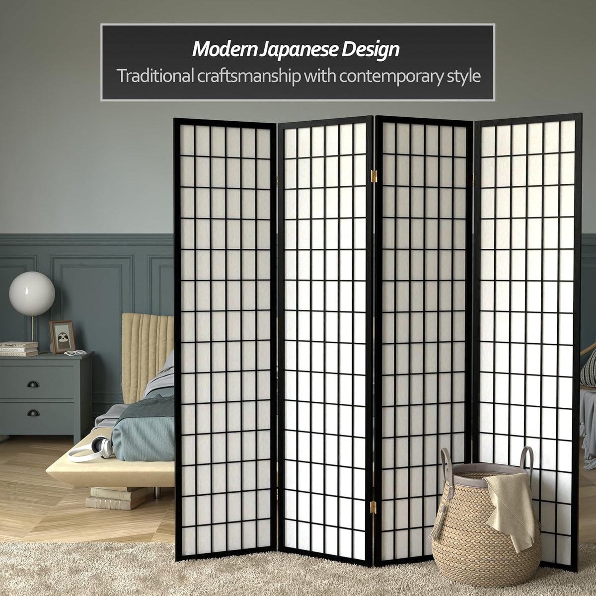 Classical Japanese Style 4 Panels Room Diver
