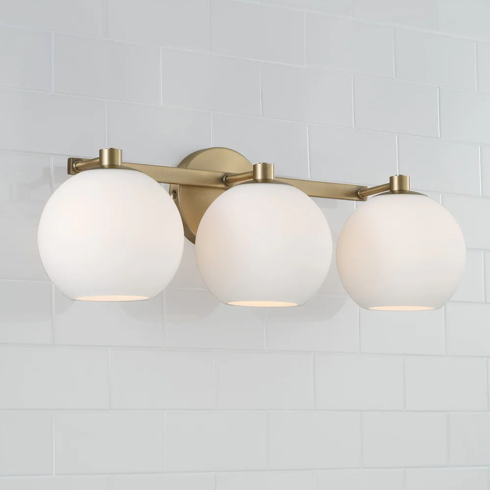3-Light Black and Gold Vanity Light