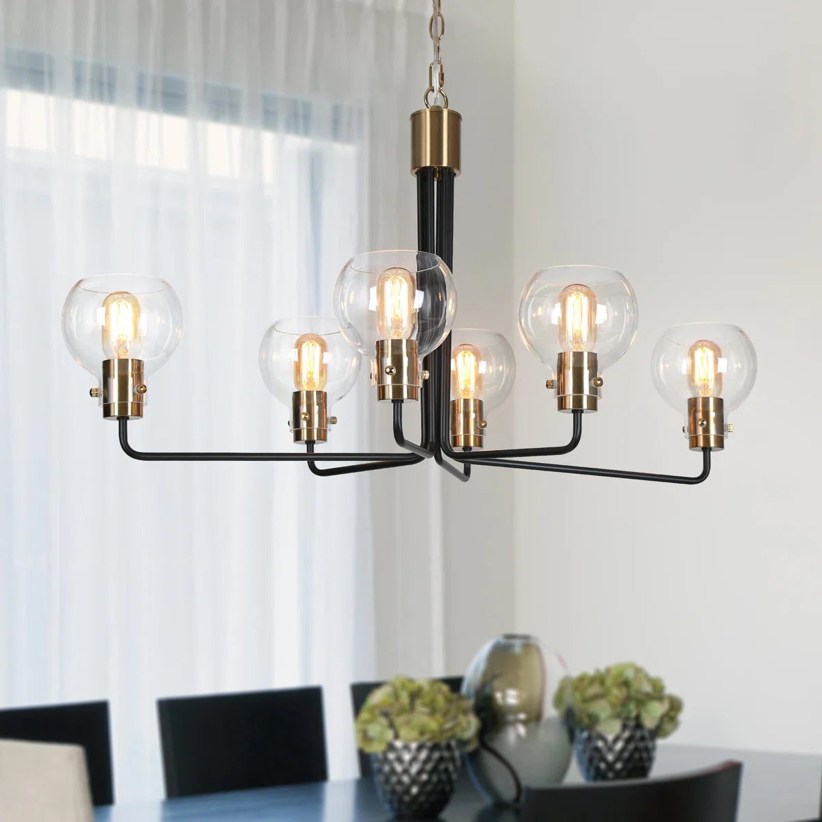 Christof 6 - Light Dimmable Sputnik Modern Linear Chandelier