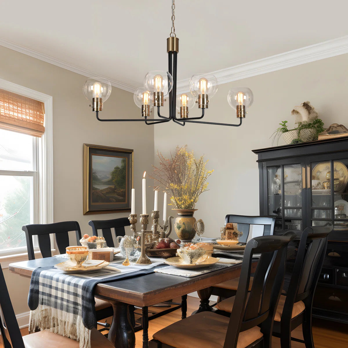 Christof 6 - Light Dimmable Sputnik Modern Linear Chandelier
