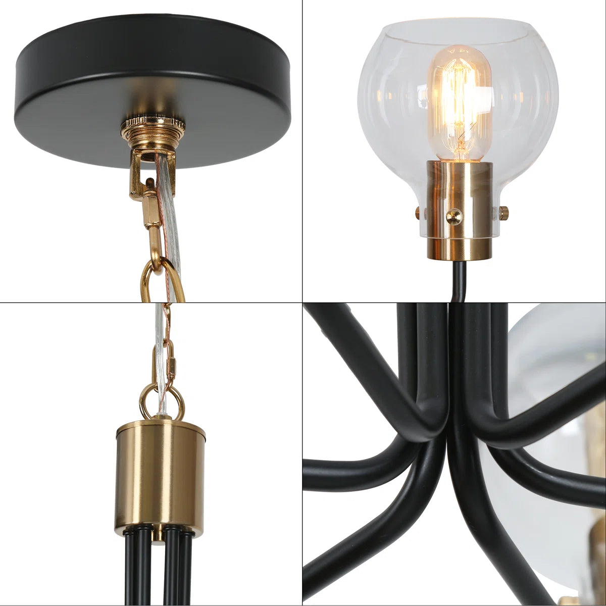 Christof 6 - Light Dimmable Sputnik Modern Linear Chandelier