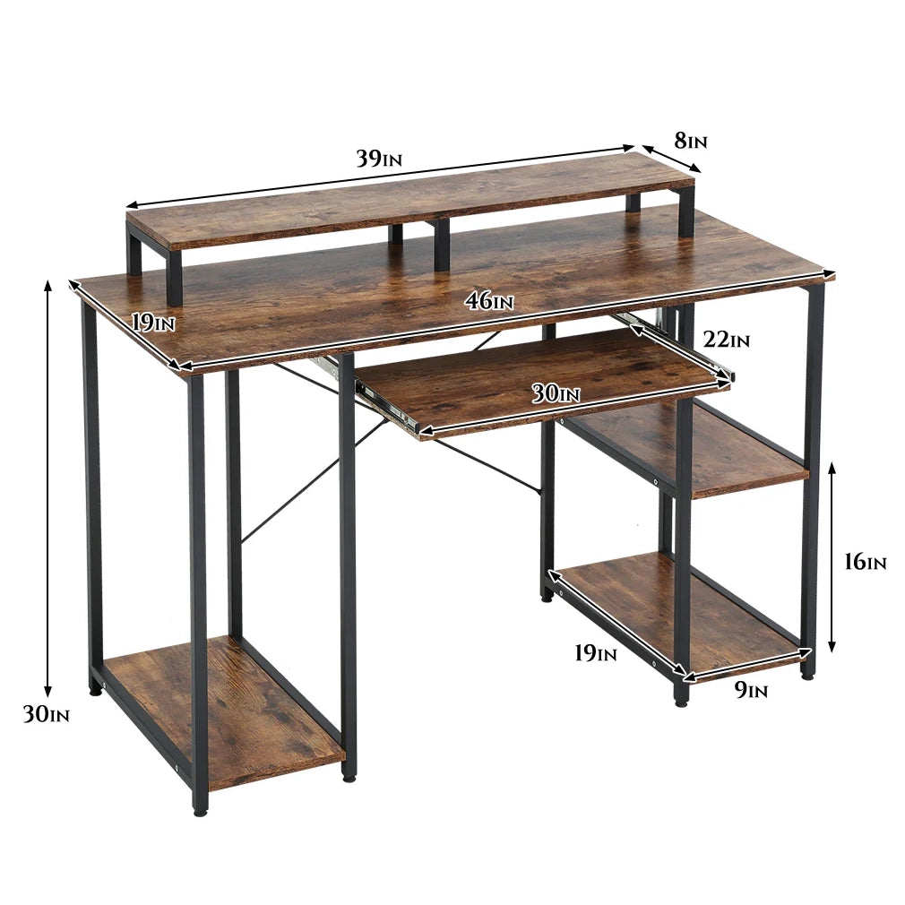 46&quot; Storage Shelves Office Desk