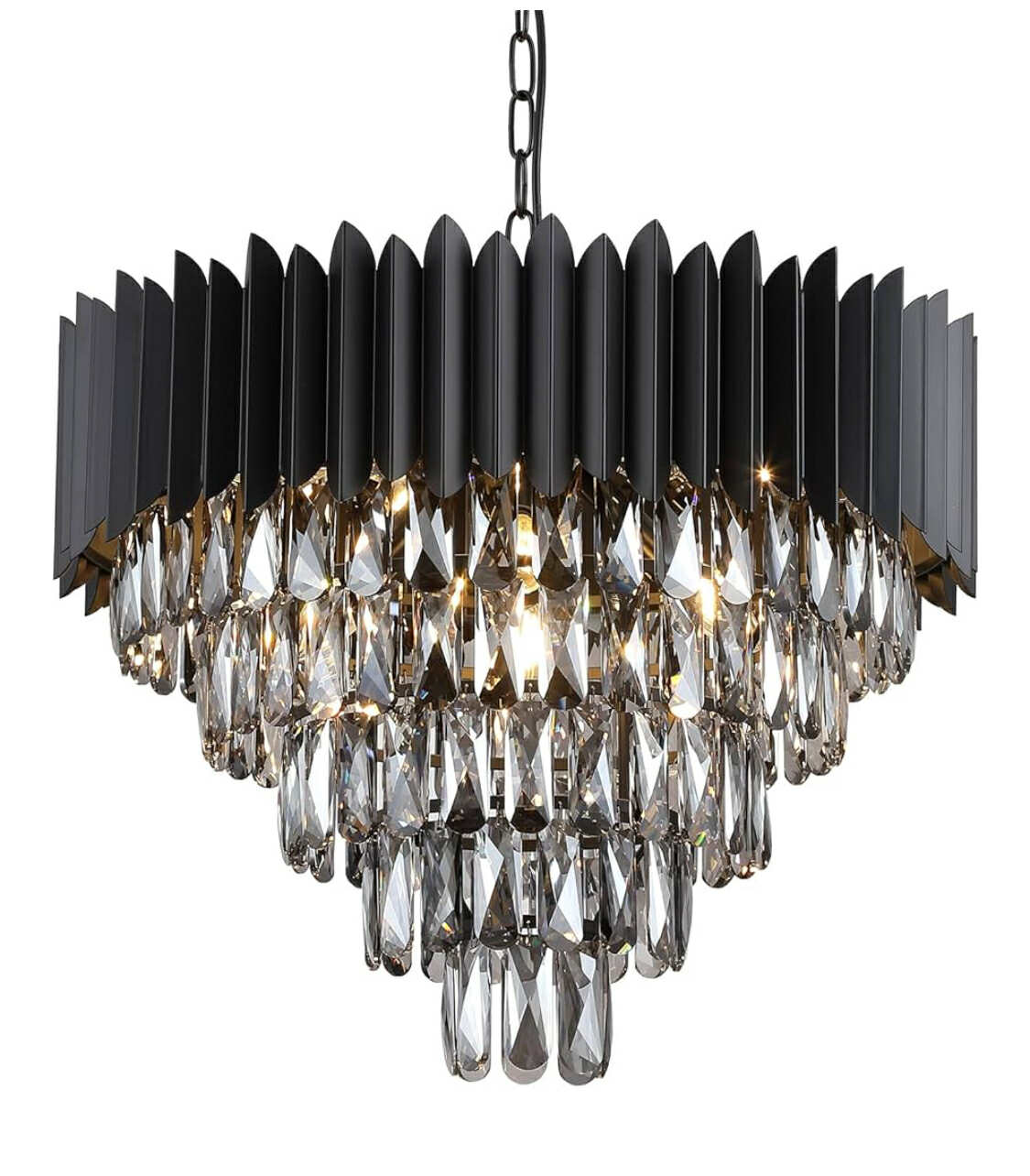 Black Crystal Chandelier 5-Tier Chandelier