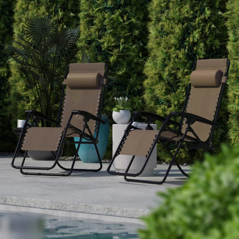 Zero Gravity Reclining Chair Set Of 2, Dark Brown
