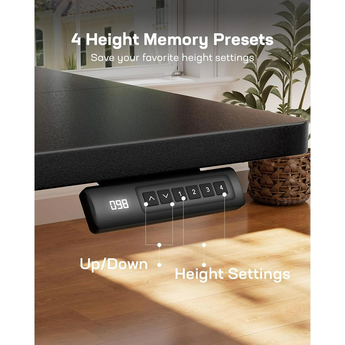 55&quot; Electric Standing Desk, Black