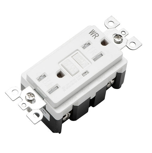 20A Weather and Tamper-Resistant GFCI Receptacle/Outlet With Wall Plate