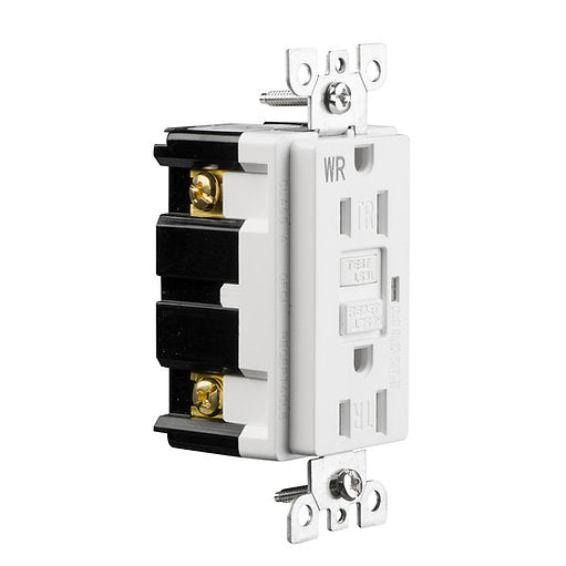 15A Weather and Tamper-Resistant GFCI Receptacle/Outlet With Wall Plate