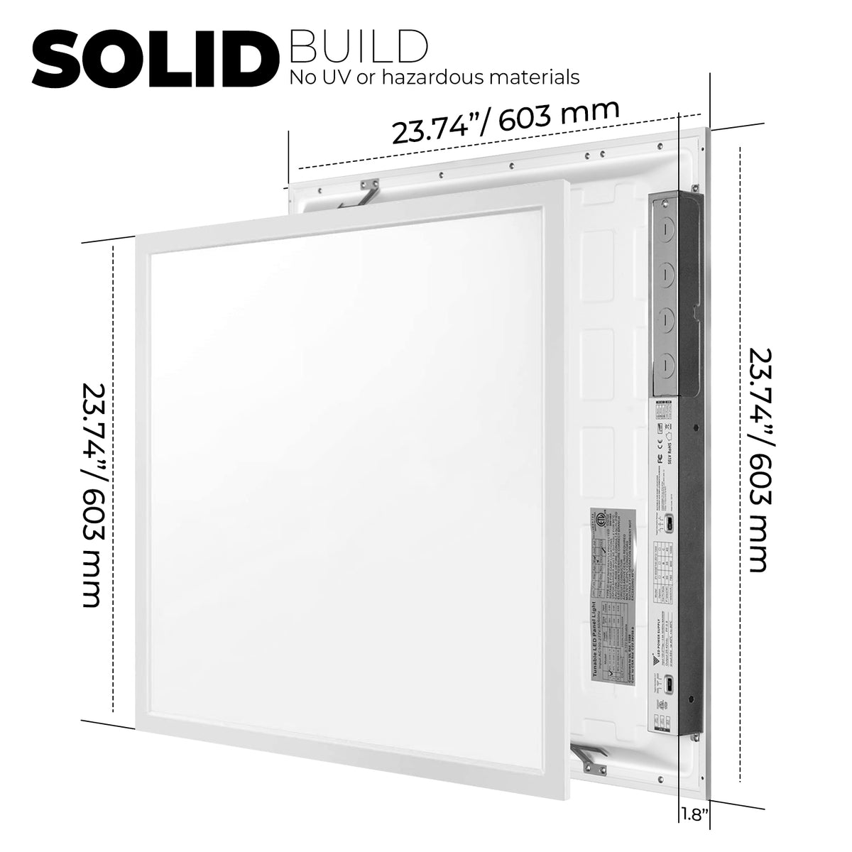 2x2 FT LED Panel Light, 30W/35W/40W, SELECTABLE WATTAGE &amp; CCT, 3CCT, ETL, FC, CE Certified