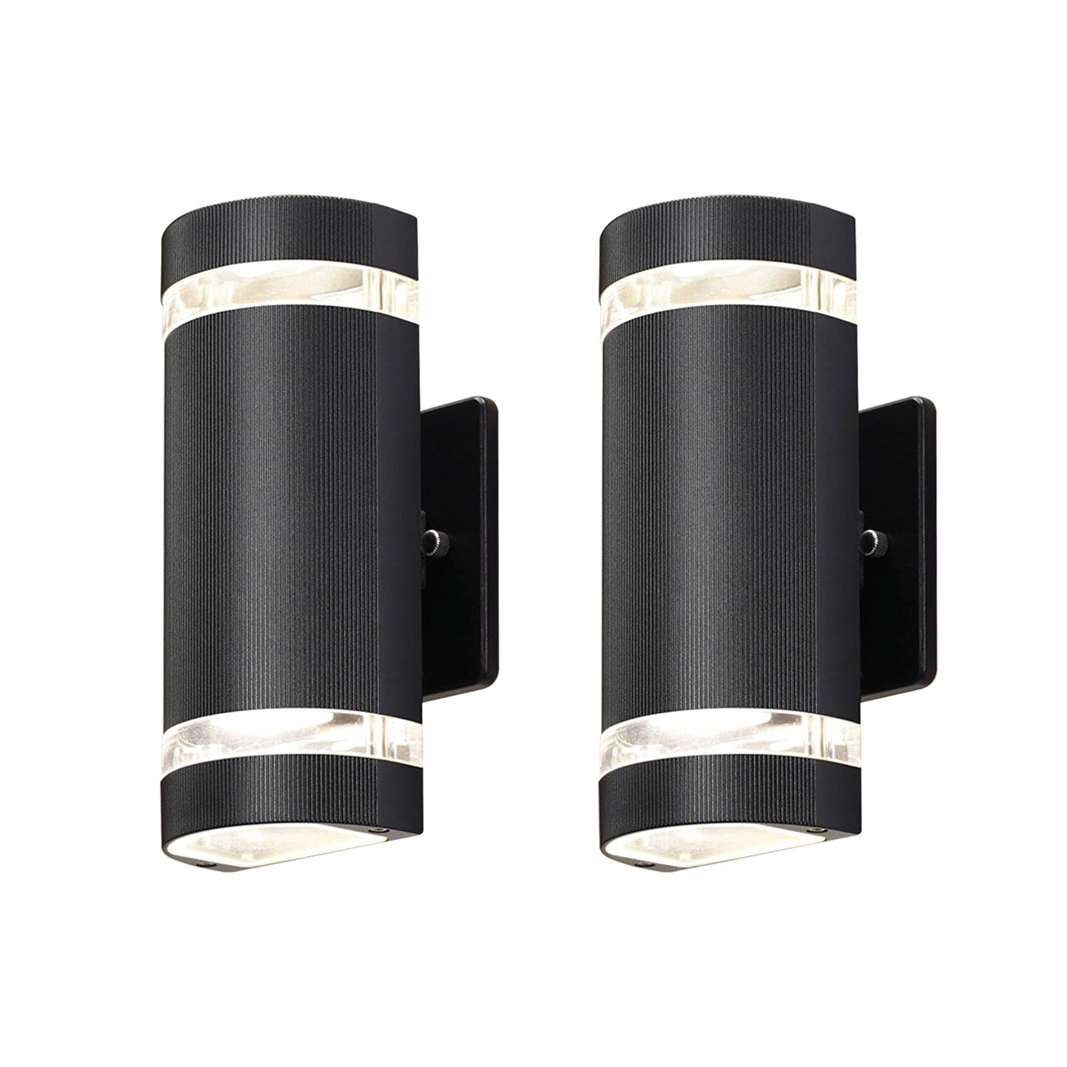 Up and Down Outdoor Wall Light, Aluminum, Waterproof, 3000K 5W with ETL, Semi Cylinder, 2PCS