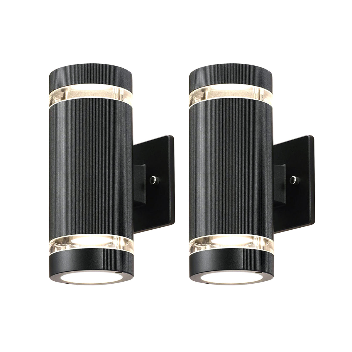 Up and Down Outdoor Wall Light, Aluminum, Waterproof, 3000K 5W with ETL, Cylinder, 2 PCS